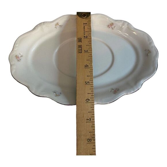 Johann Haviland Floral Splendor GRAVY BOAT with Plate Pastel Flowers Vintage - Picture 12 of 13